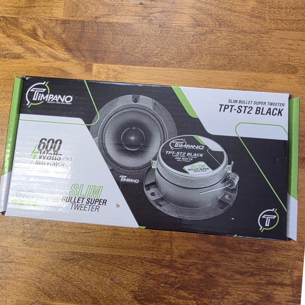 Timpano TPT ST2 Black Slim Bullet Super Tweeter *NIB* 600 Watts Max Power 4 Ohm